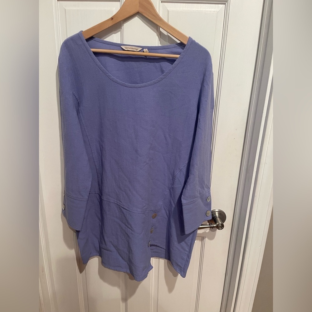 Soft Surroundings Purple Tunic with Button Accents L
